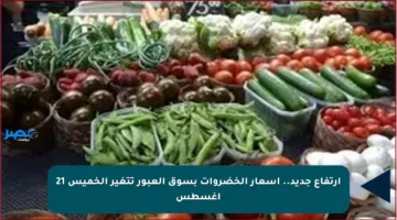 ارتفاع جديد.. أسعار الخضروات بسوق العبور تتغير الخميس 21 أغسطس